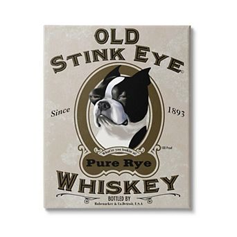 Stupell Home Decor Old Stink Eye Whiskey Vintage Pet Dog Advertisement Super Canvas Wall Art