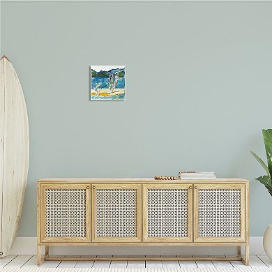 Stupell Home Decor Kids on Swimming Dock Abstract Plaque Wall Art