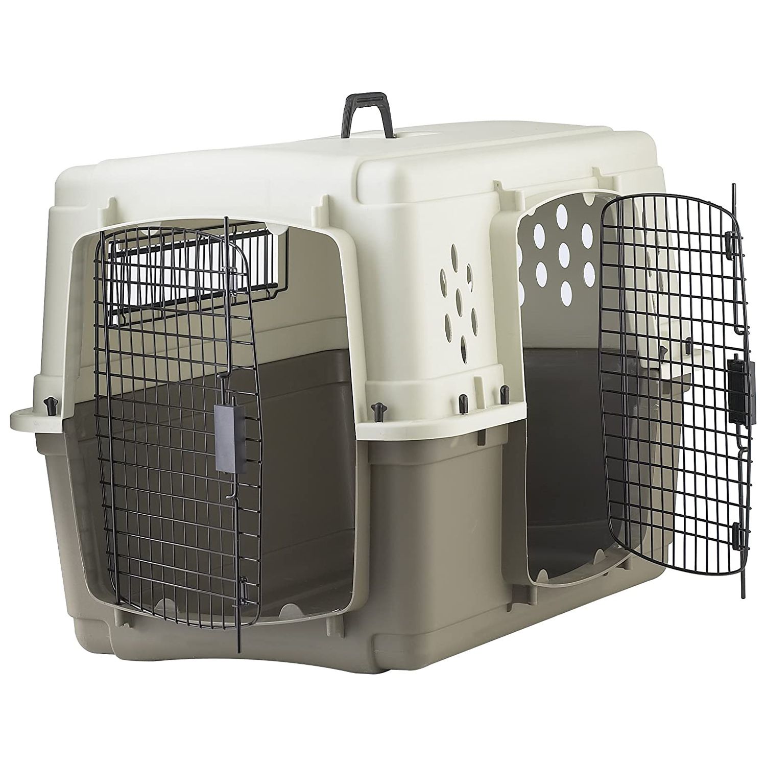 PawHut 39 Portable Cat Carrier Soft-Sided Pet With Divider Dual  Compartment Oxford Fabric & Storage Bag Travel Double Dog Kennel, Grey