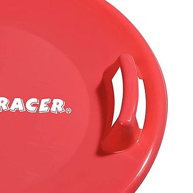 Slippery Racer Downhill Pro Adults and Kids Plastic Saucer Disc Snow Sled, Red