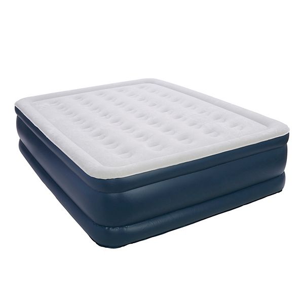 InstaBed 19 Inch Raised Queen Air Bed Mattress with Built In NeverFlat