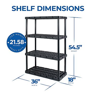 Gracious Living XL 4 Shelves Knect-A-Shelf Ventilated Heavy Duty Shelving Unit