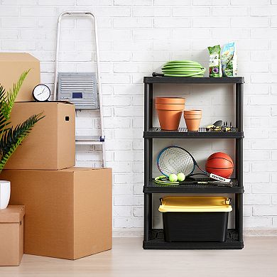 Gracious Living XL 4 Shelves Knect-A-Shelf Ventilated Heavy Duty Shelving Unit
