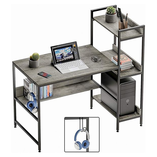 Bestier Computer Office Desk Workstation with Storage Bag & Hook