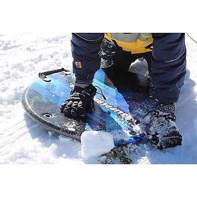 Slippery Racer Downhill Zeus Kids Foam Saucer Disc Snow Sled, Midnight Hologram