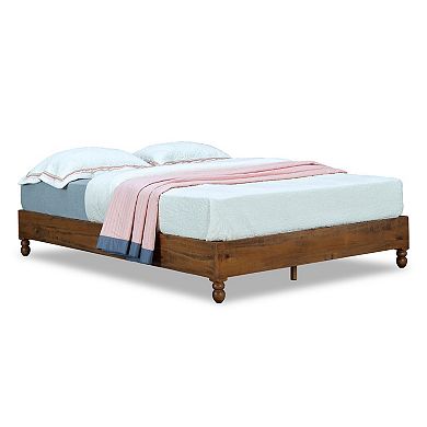 MUSEHOMEINC 12 Inch Solid Pine Wood Platform Bed Frame with Wooden Slats, Queen
