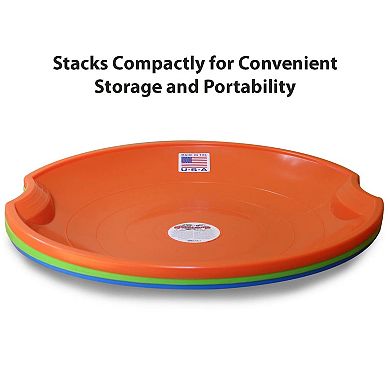 Paricon Flexible Flyer Flying Saucer Snow Sled Combo Pack, 26 Inch, Orange/Blue