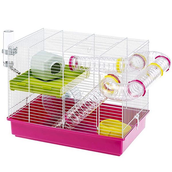 Betsy Trotwood Echt ring Ferplast Laura Hamster Cage with Play Tubes, Food Dish, Water Bottle, and  Wheel