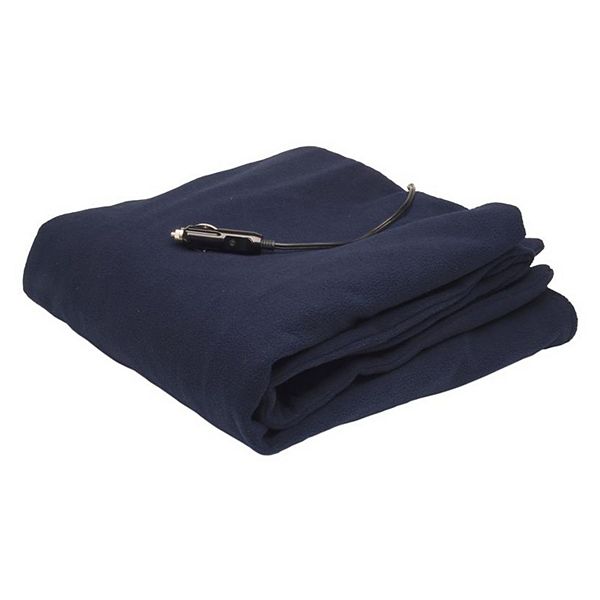 RoadPro RPHB-110DB 58 x 42.5in 12-Volt Polar Fleece Heated Travel Blanket,  Blue