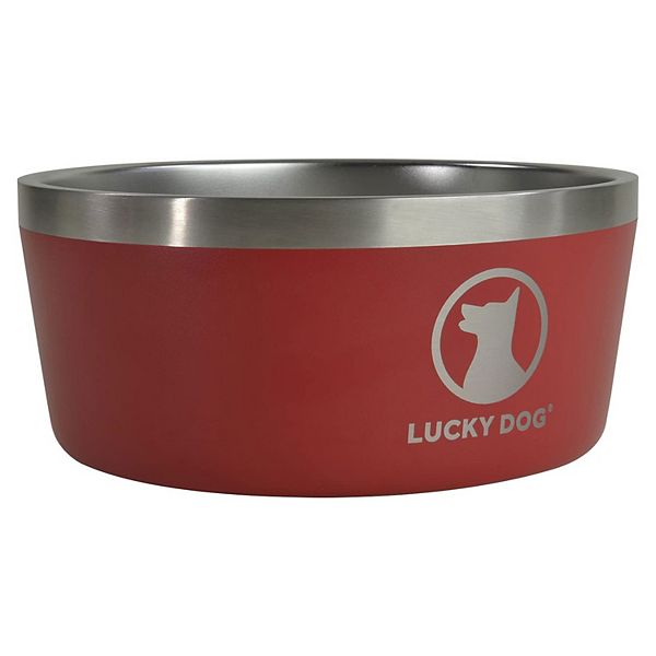 Lucky Dog INDULGE 40 oz. 5 Cup Double Wall Stainless Steel Dog Bowl To Non Slip To Lifetime Warranty in Red