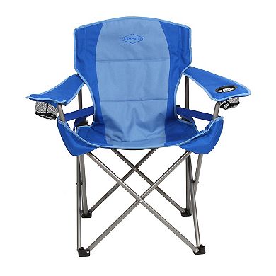 Kamp Rite Padded Folding Camp Chair w/Lumbar Support & Cupholders, Blue (2 Pack)