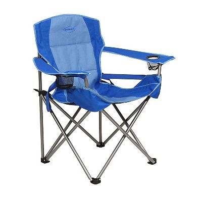 Kamp Rite Padded Folding Camp Chair w/Lumbar Support & Cupholders, Blue (2 Pack)