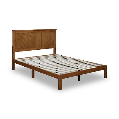 MUSEHOMEINC 12 Inch Solid Wood Platform Bed Frame with Wooden Slats Queen