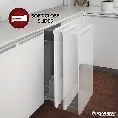 Rev-A-Shelf Double Pullout Trash Cans 35 qt. with Soft-close, 53WC-1835SCDM-211