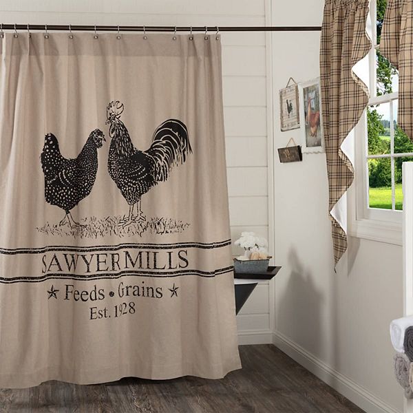 VHC Sawyer Mill FARMHOUSE Fabric Shower Curtain 72x72 