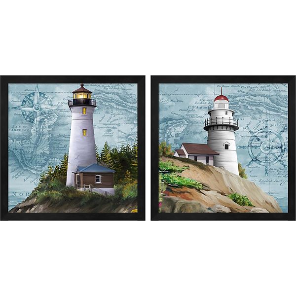 Metaverse Art Lighthouse Framed Art 2pack Set