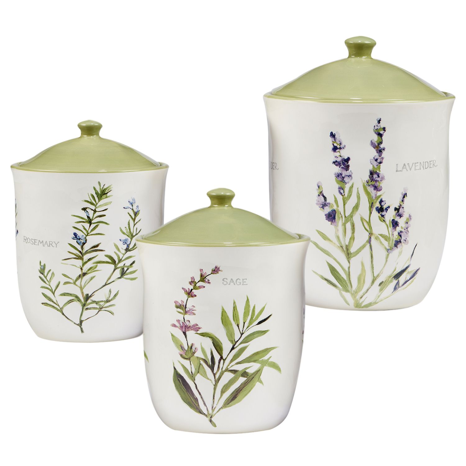 10 Strawberry Street Tide Embossed 3 Piece Ceramic Canister Set, White