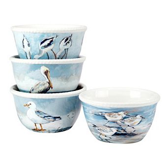 Certified International Shorebirds 4 pc Ice Cream Bowl Set