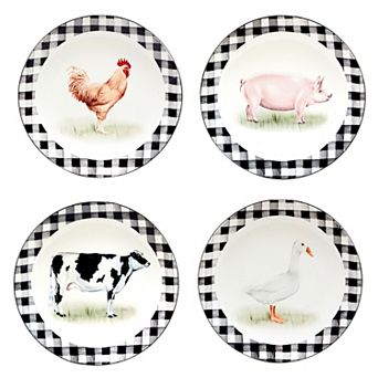 Certified International On The Farm 4 pc Salad Plate Set