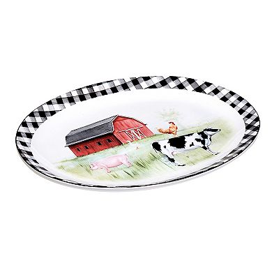Certified International On The Farm Oval Platter