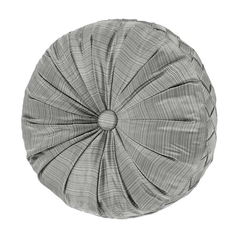 Five Queens Court Lafayette Tufted Round Throw Pillow, Grey, Fits All