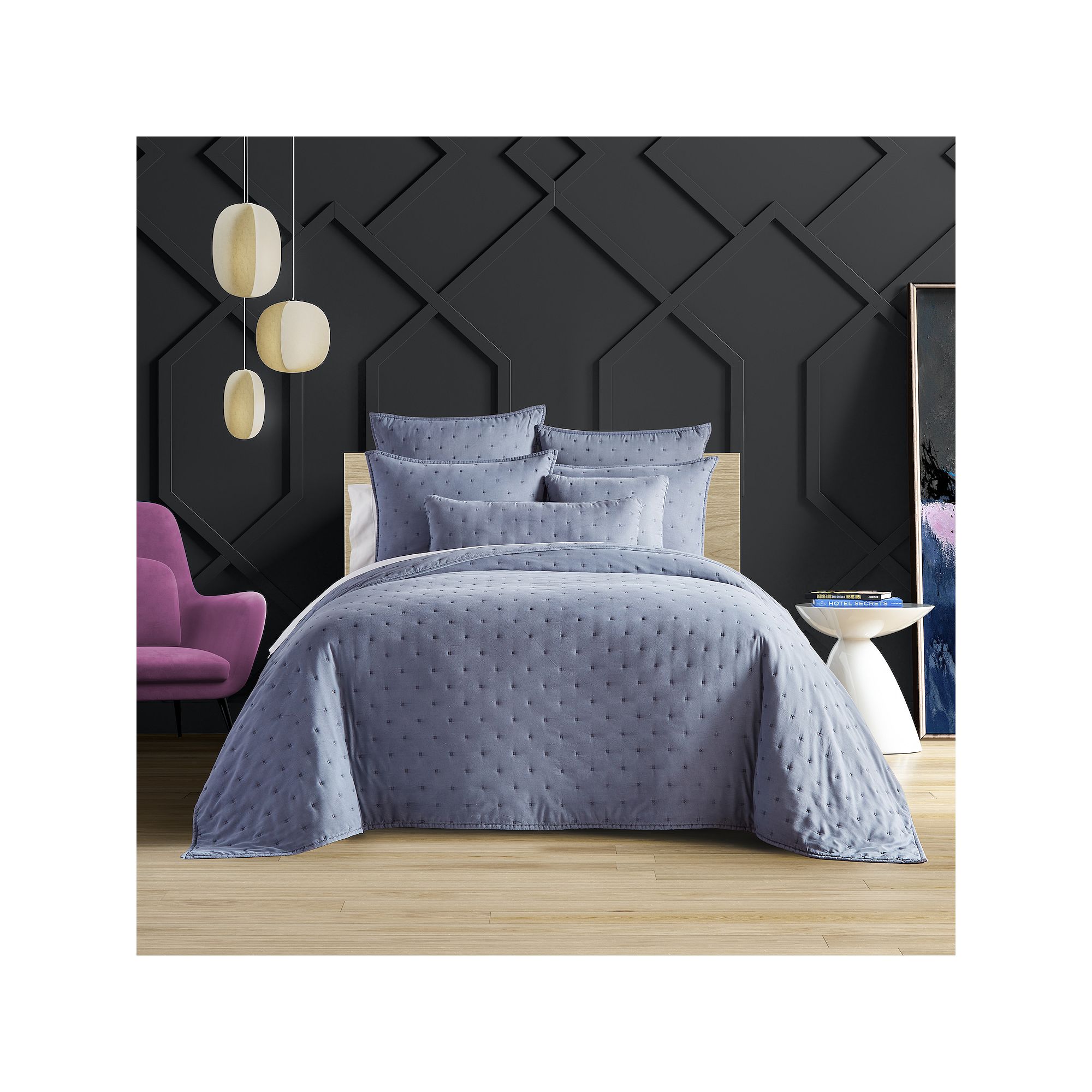 Five Queens Court Vito Quilt Set with Shams, Blue