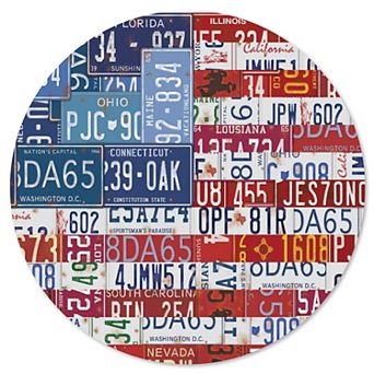 Courtside Market Usa Flag Circular Board Wall Art