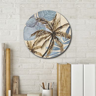 Courtside Market Palm Tree Circular Board Wall Art
