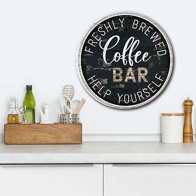 Courtside Market Coffee Bar Circular Board Wall Art