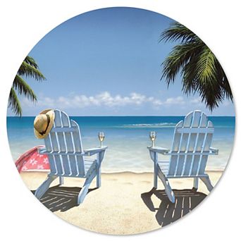 Courtside Market Cocktails For Two Circular Board Wall Art