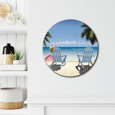 Courtside Market Cocktails For Two 12X12 Circular Board Wall Art