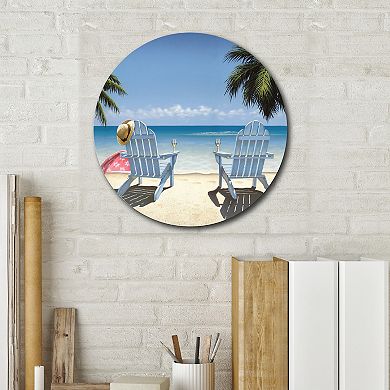 Courtside Market Cocktails For Two 12X12 Circular Board Wall Art