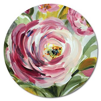Courtside Market Ranunculus Rosa I Circular Board Wall Art