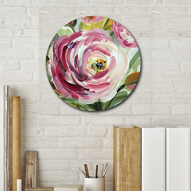 Courtside Market Ranunculus Rosa I Circular Board Wall Art