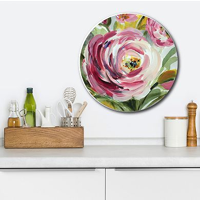 Courtside Market Ranunculus Rosa I Circular Board Wall Art
