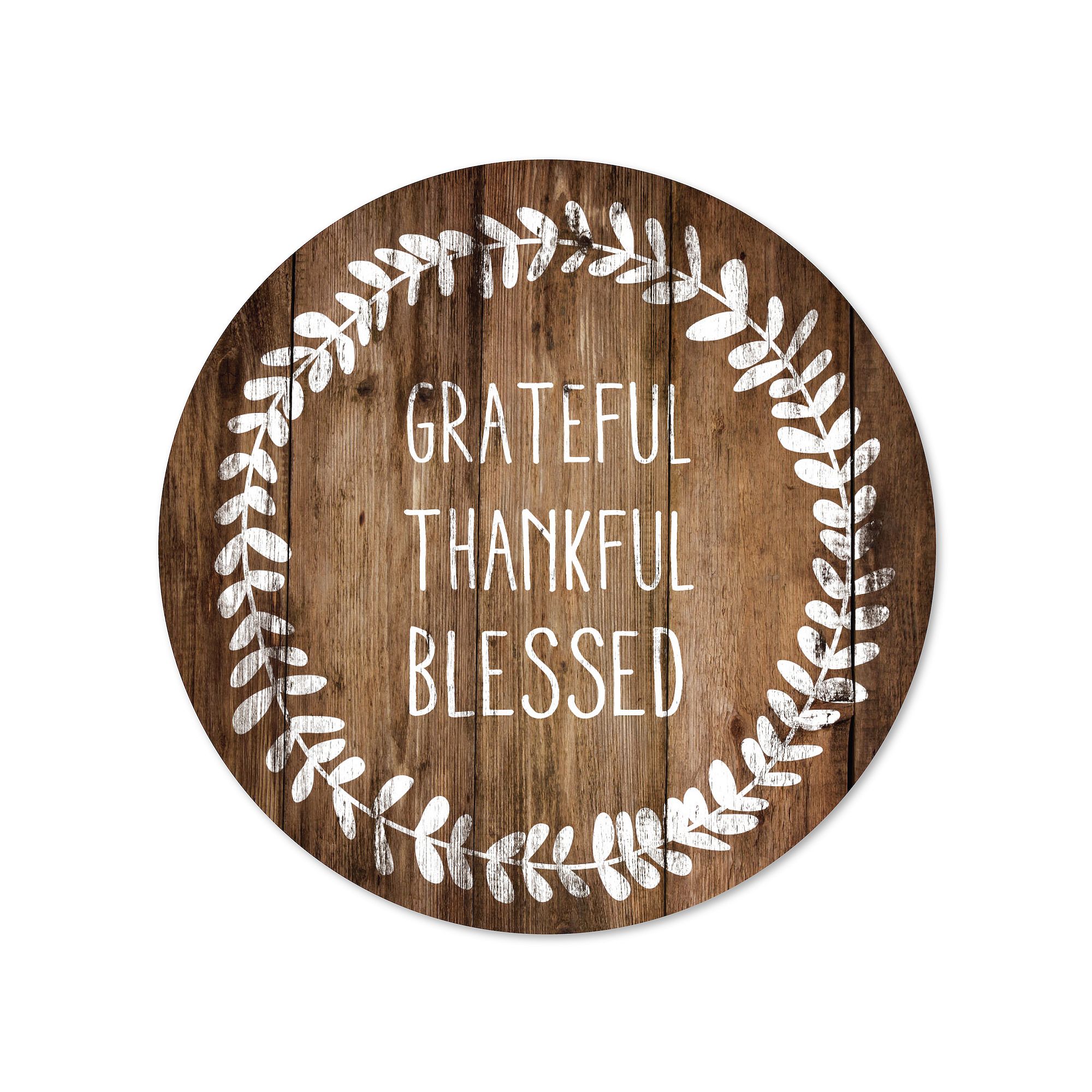 Courtside Market Thankful Blessings Circular Board Wall Art, Multi