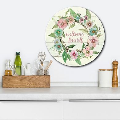 Courtside Market Welcome Wreath Circular Board Wall Art