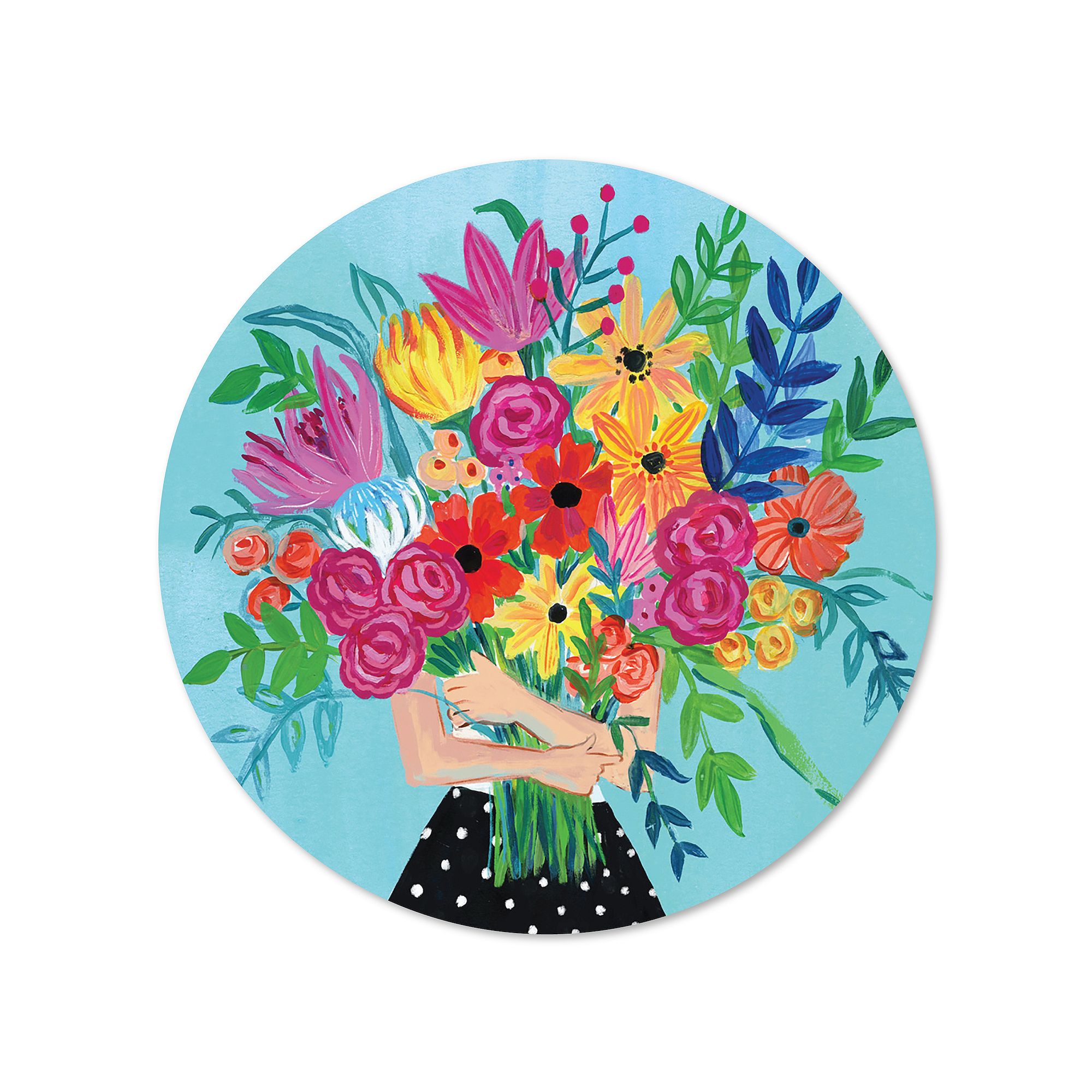 Courtside Market Bunch Of Flowers 2 Circular Board Wall Art, Multi