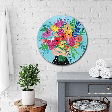 Courtside Market Bunch Of Flowers 2 Circular Board Wall Art