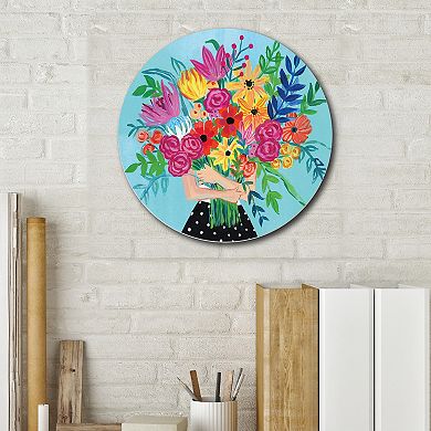 Courtside Market Bunch Of Flowers 2 Circular Board Wall Art