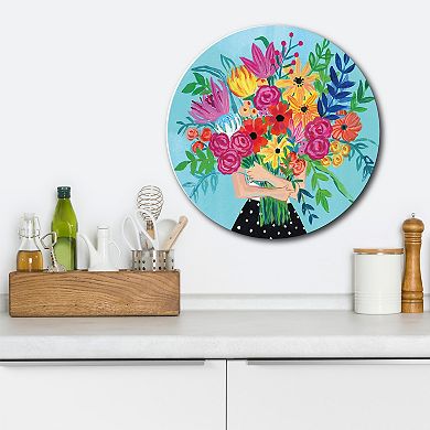 Courtside Market Bunch Of Flowers 2 Circular Board Wall Art
