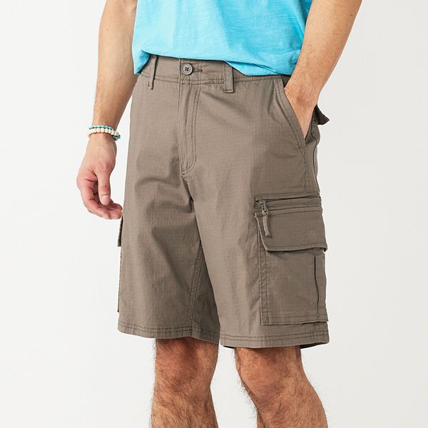 Men Cargo Shorts Ripstop Flat Front Cotton Snap Button Pockets Sonoma Life Style 