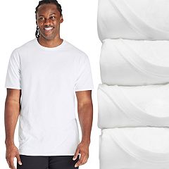 Hanes Men's White Crew T-Shirt Undershirts, 3 Pack 