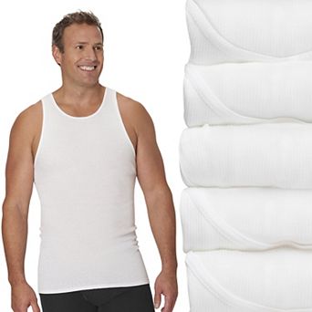 Big & Tall Hanes® Ultimate 5-Pack Big Man White Cotton Tank Undershirt