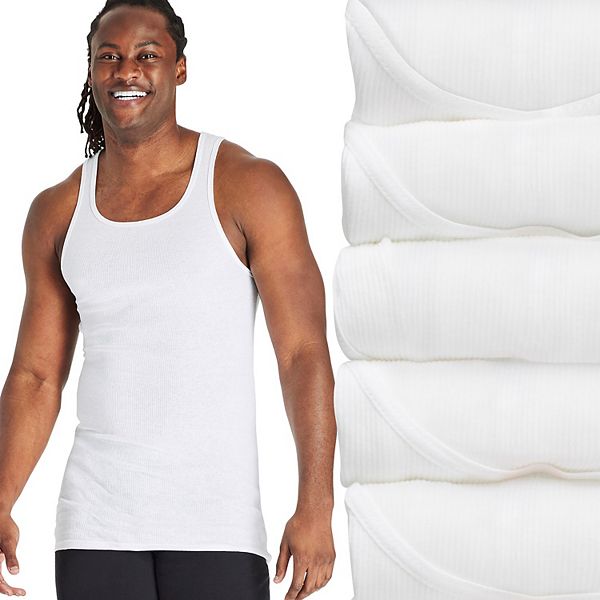  6 Pack Mens A-Shirt 100% Cotton Muscle Tank Top Gym Undershirt Ribbed  Black L : Clothing, Shoes & Jewelry