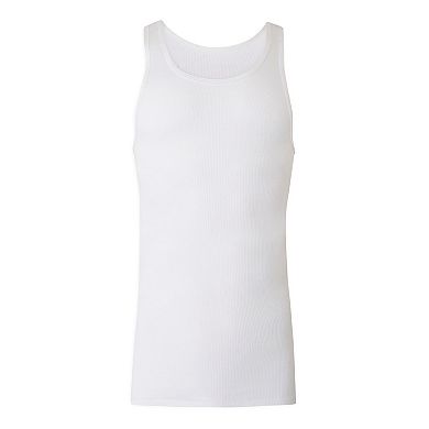 Big & Tall Hanes® 5-Pack Tall Man Ultimate Cotton White Extra Long Tank Undershirt