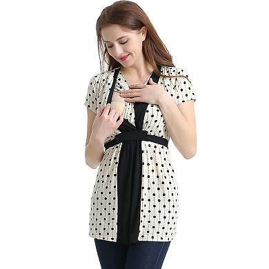 Maternity Pokkori Polka-Dot Nursing Top