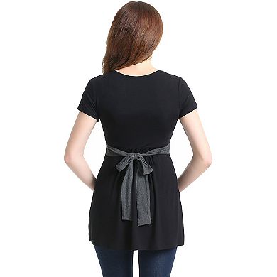 Maternity Pokkori Faux-Wrap Nursing Top