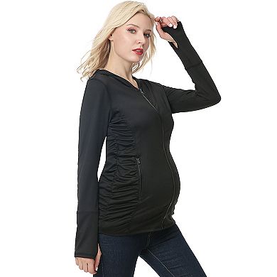 Maternity Pokkori Ruched Performance Hoodie