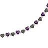 Sterling Silver Amethyst and Marcasite Heart Bracelet
